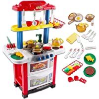 Los mejores  - deAO Cocina de Juguete Happy Little Chef Cocinita con Luces- Sonidos- Funciones de Agua Real y Accesorios Incluidos